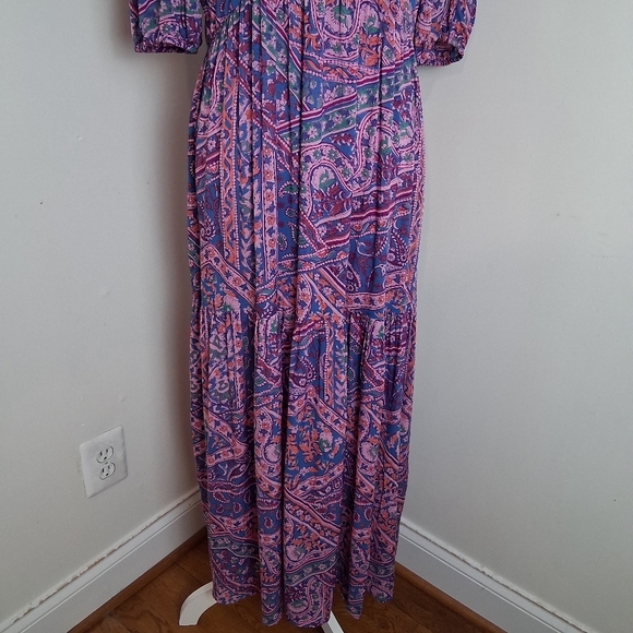 BA&SH falba Maxi Dress Purple and Blue Size 10 - Picture 9 of 15